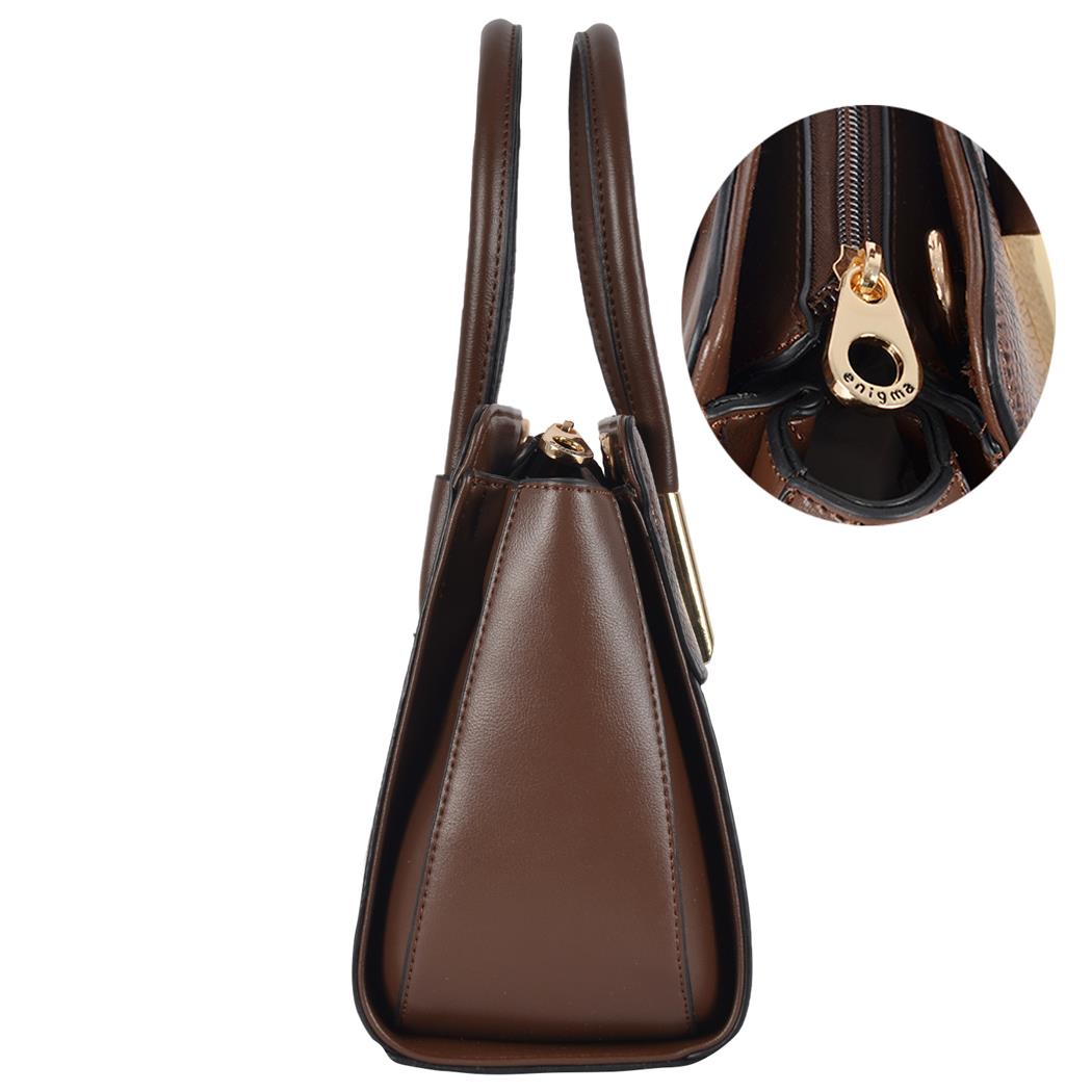 Buy Bessel Brown Leather Hand Bag for Women Online @ ₹1800 from ShopClues