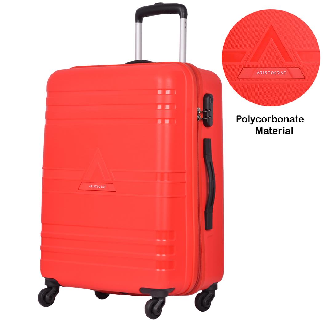 Aristocrat Red Printed DUAL EDGE 55 Cabin Trolley Suitcase Price in India,  Full Specifications & Offers | DTashion.com