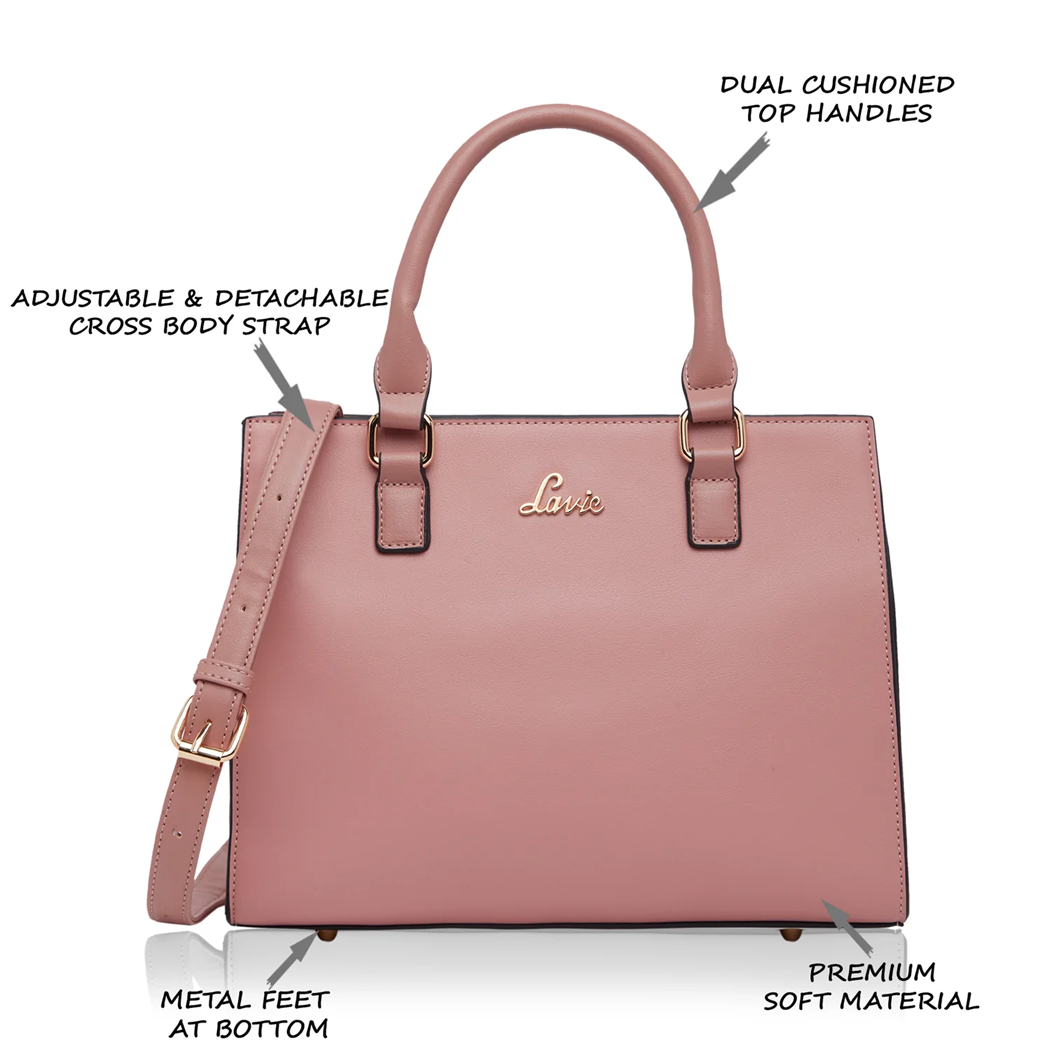 Buy Lavie Women's Yalta Large Satchel Bag Beige Ladies Purse Handbag at  Amazon.in