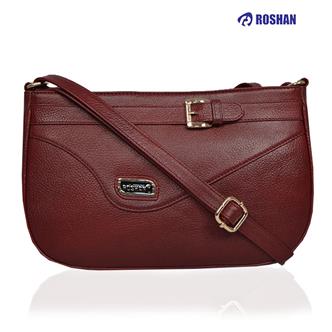 RoshanBags_Roshan Women Leather Sling Bag LBR016 Maroon