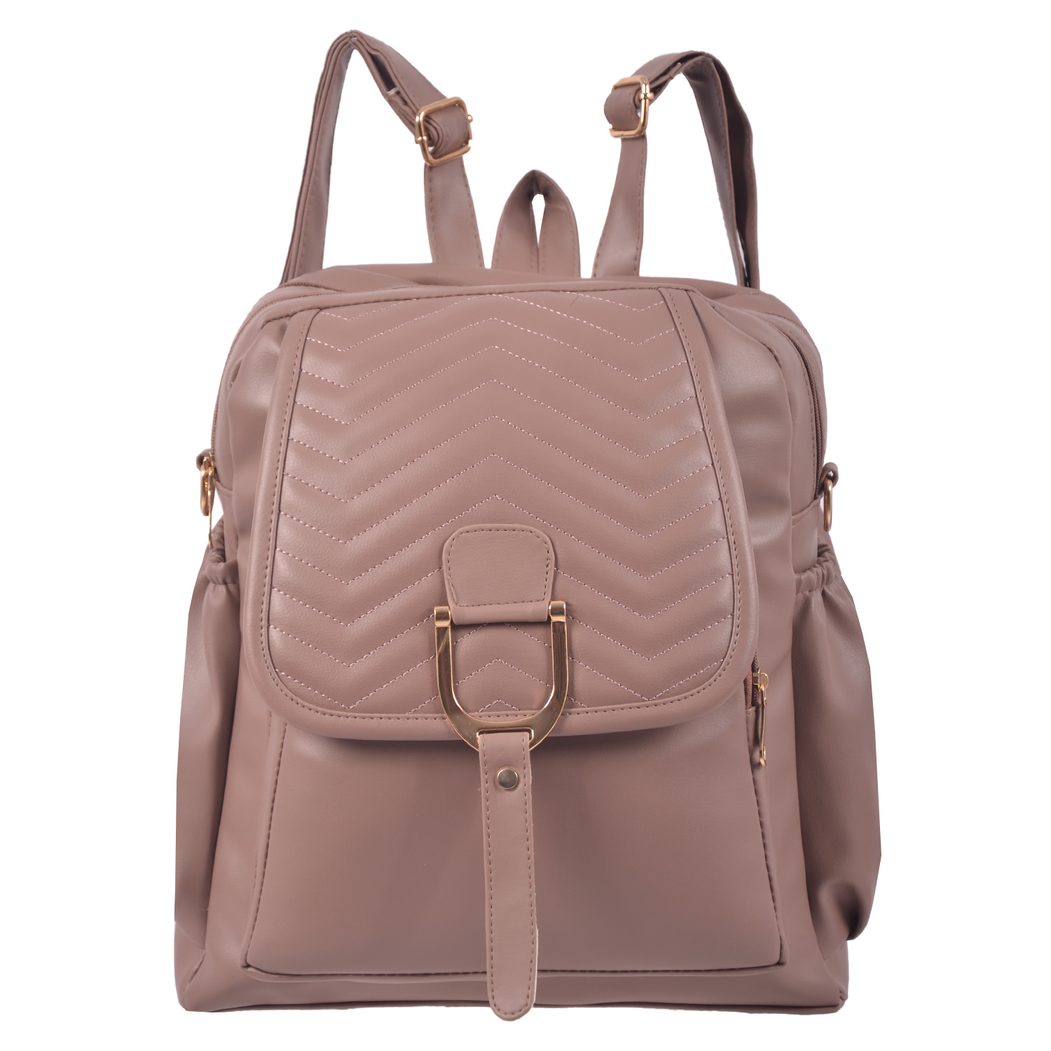 RoshanBags_WOMENS FASHION BACKPACK A0354 DULL PINK WITH SLING