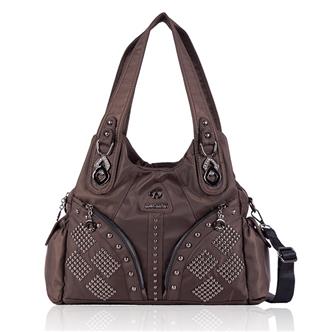 RoshanBags_Womens Handbag with Sling Brown ON98696